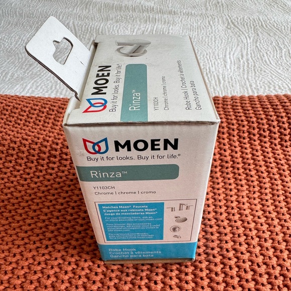 Lot of 2 Chrome Single-Hook Moen Rinza Wall Towel Hook Robe Hook Y1103CH NEW - Picture 4 of 12